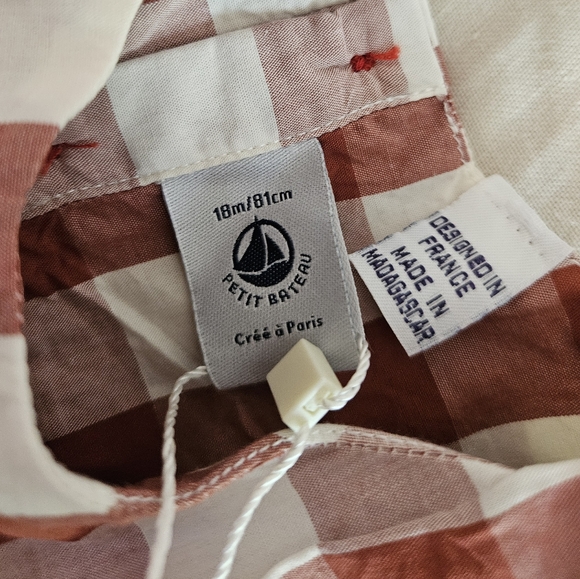 Petit Bateau Red Plaid Dress NWT - Picture 4 of 10